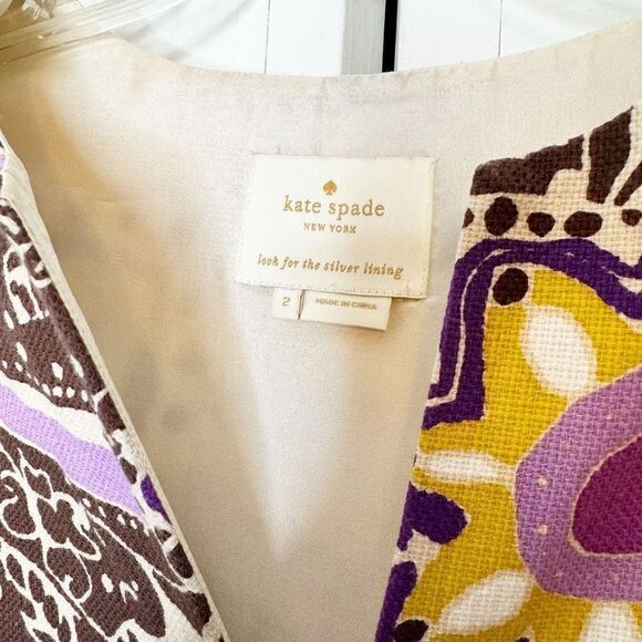 Kate Spade Keiran Dress Hydrangea Moroccan Paisley Cotton Sheath Women’s Size 2 - Picture 10 of 16